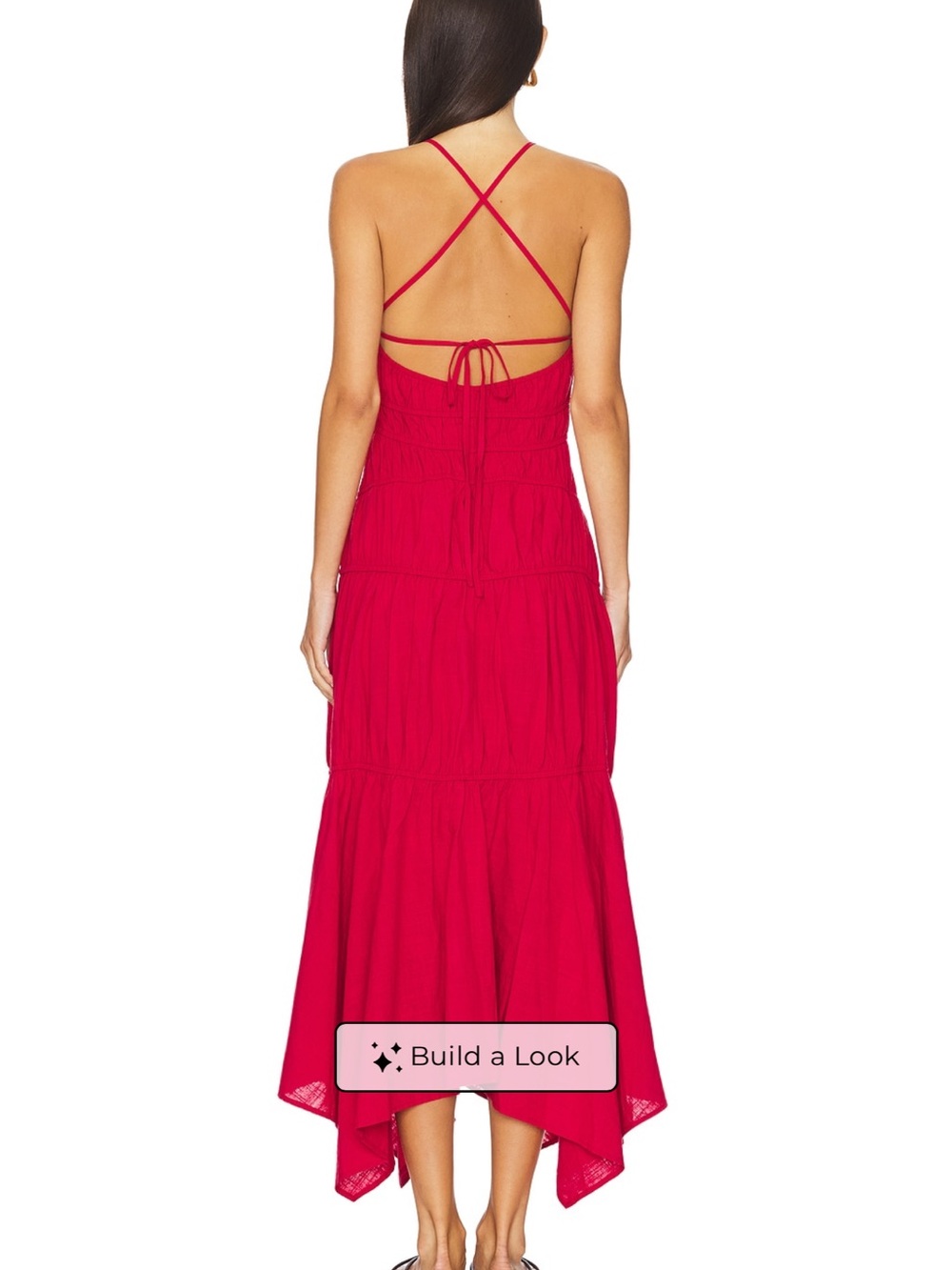 REVOLVE Fuchsia Tiered Midi Dress - Picture 3 of 3